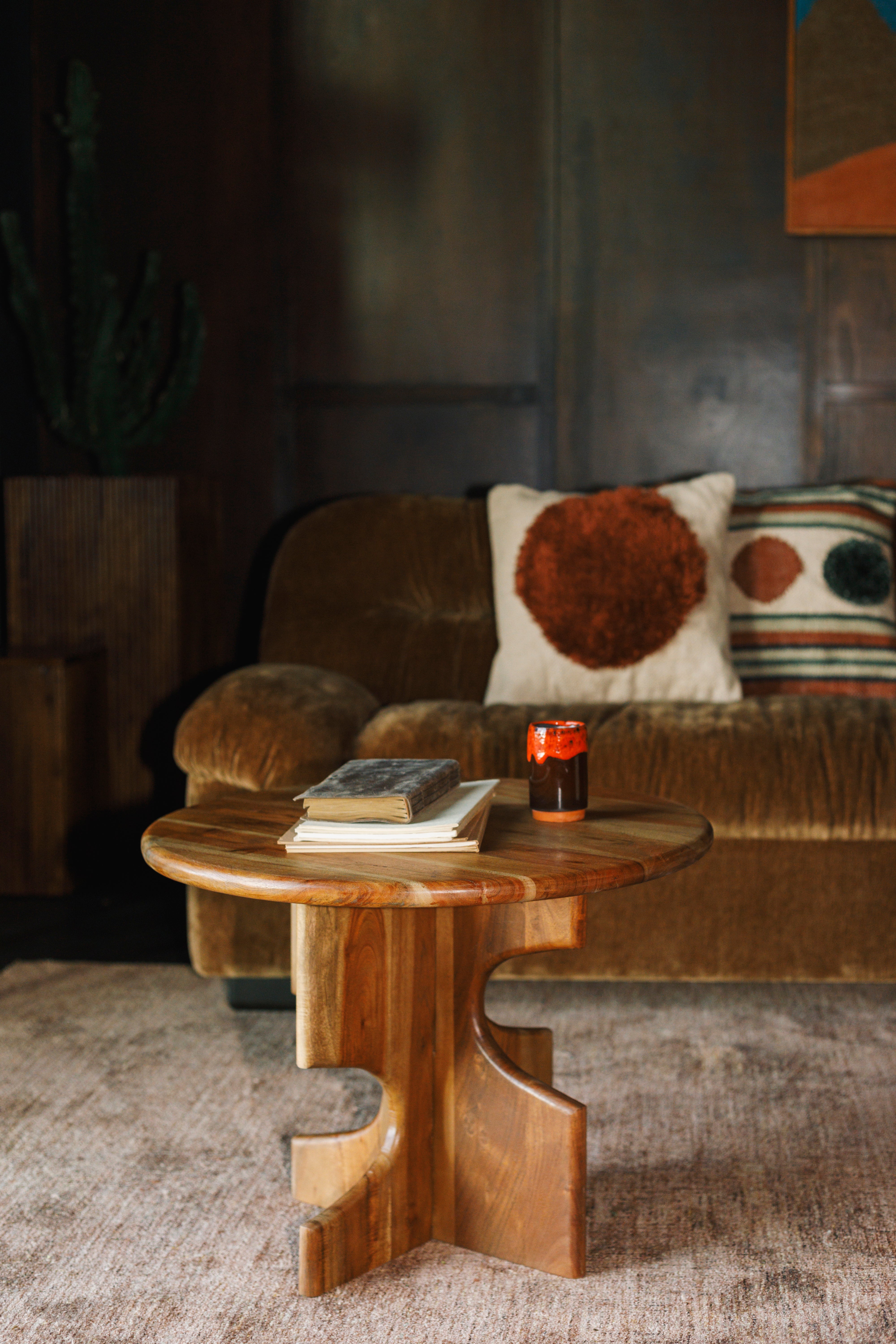 Dutchbone Morgan Carved Mango Wood Side Table